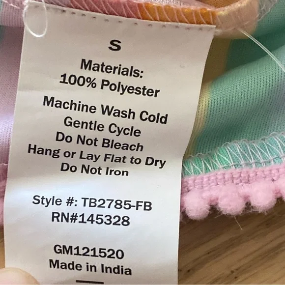 🆕Stripped Multicolor Woof Bathing Suit for Dogs S🆕 - Picture 6 of 8